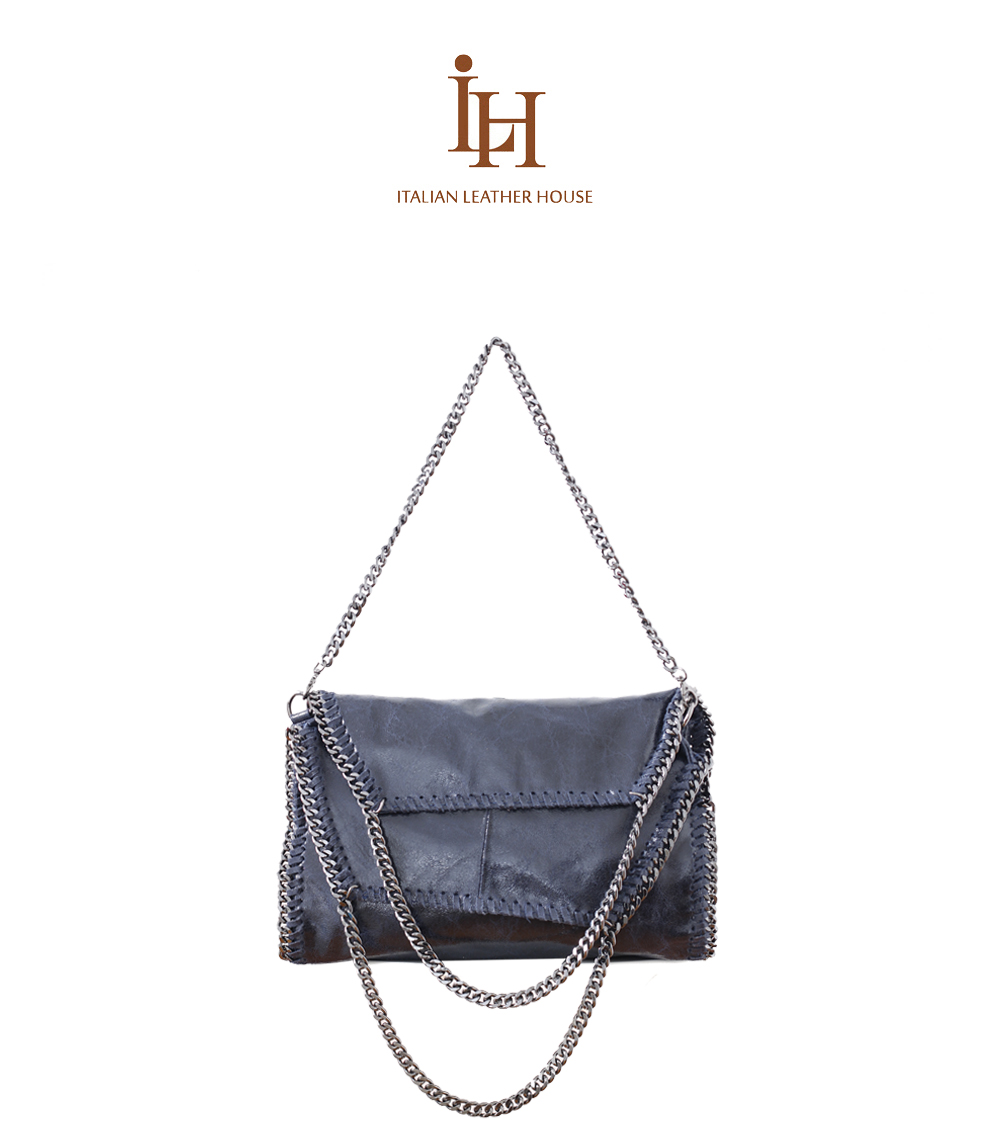 Large shoulder with chain strap – italian leather house