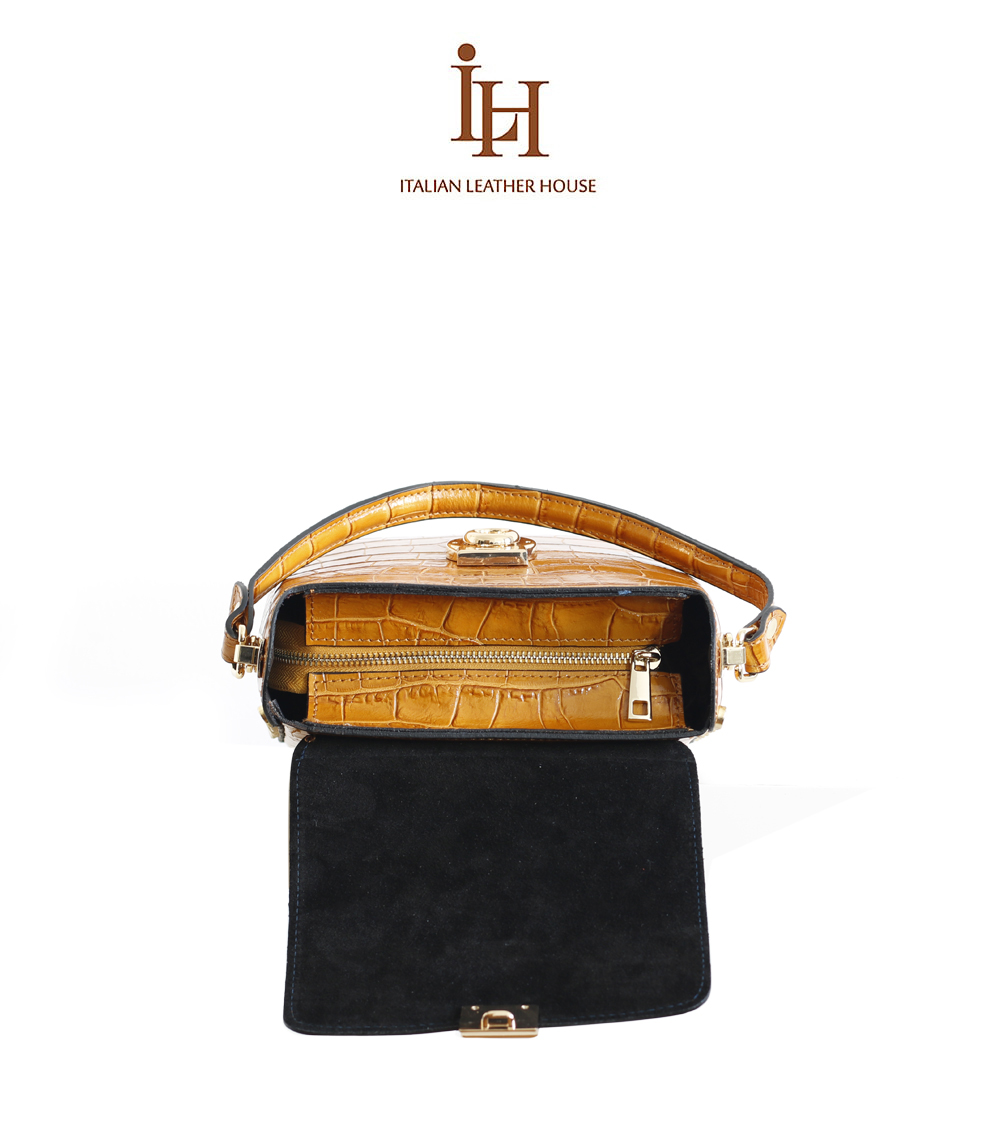 Gold Italian Leather Sling Bag with Changeable Strap – The Natural Tote Co.